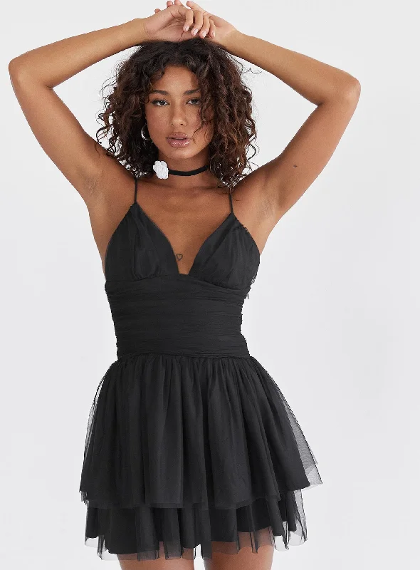Mini dresses with ruched bodices for a feminine touch Zlatan Mini Dress Black