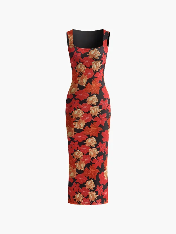 Office - Appropriate Casual Dresses with a Professional Edge Floral Printed Mesh Tank Dress Office - Appropriate Casual Dresses with a Professional Edge Floral Printed Mesh Tank Dress
