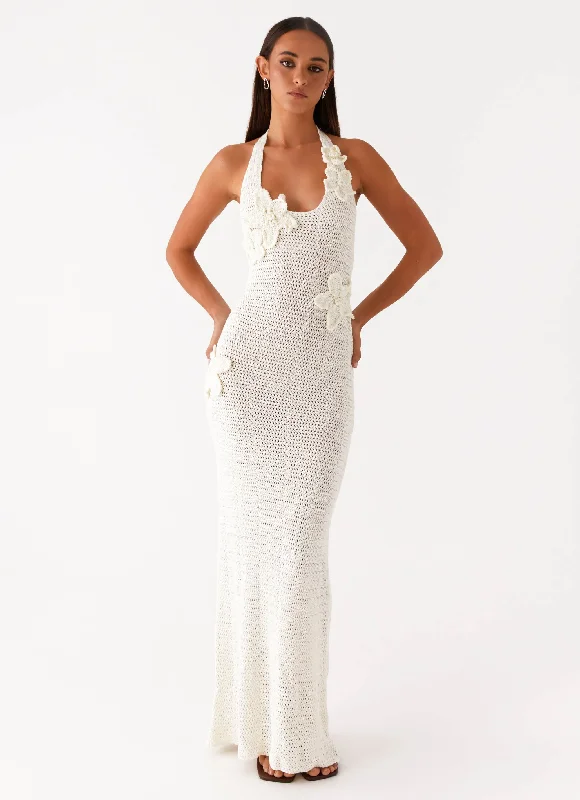 Modal Casual Dresses in Smooth Textures​ Novalee Flower Crochet Maxi Dress - Ivory