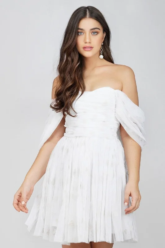 Party Casual Dresses for a Night Out​ Sydney Ivory Polka Mini Dress
