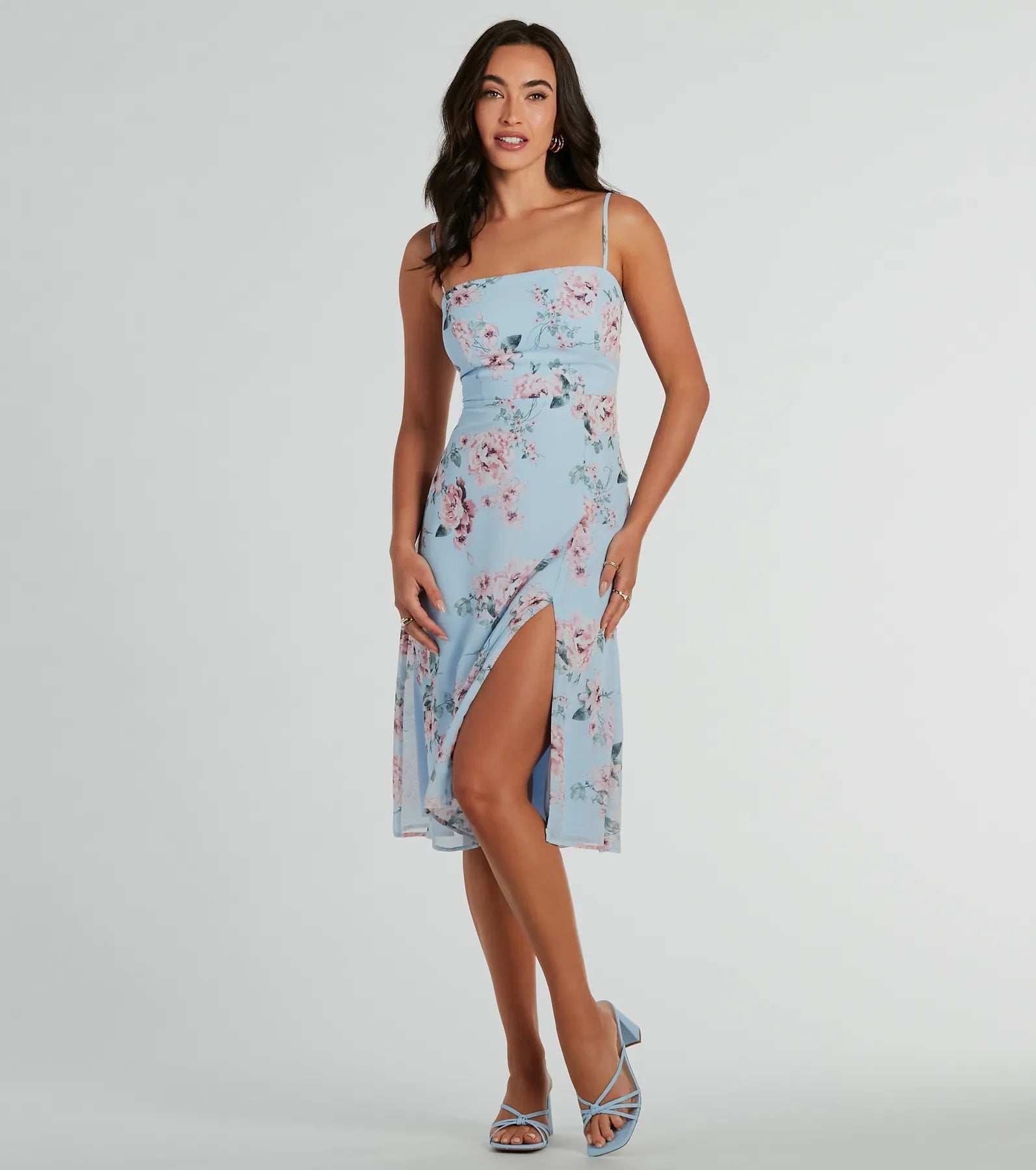Animal - Print Casual Dresses for a Bold Statement Floral Beauty Chiffon A-Line Midi Dress Animal - Print Casual Dresses for a Bold Statement Floral Beauty Chiffon A-Line Midi Dress