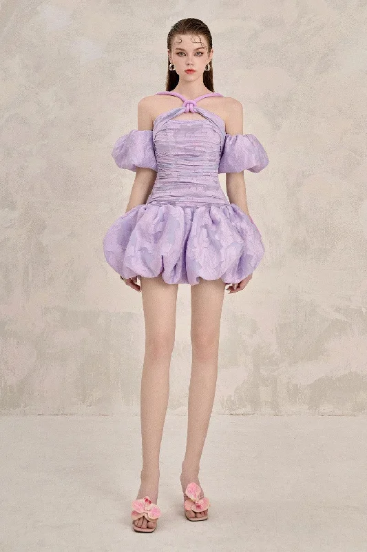Post - Partum Casual Dresses for New Moms​ Dahlia Bubble Twisted Chiffon Mini Dress