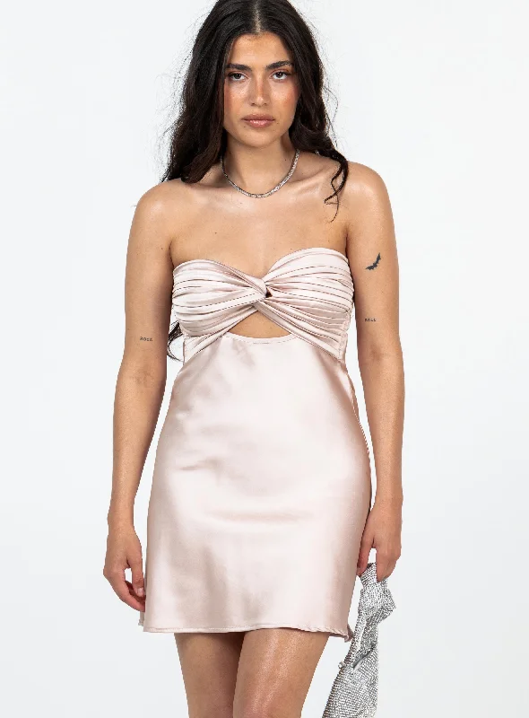 Mini dresses with asymmetric hems for a fashion - forward look Shellie Mini Dress Pink Petite Mini dresses with asymmetric hems for a fashion - forward look Shellie Mini Dress Pink Petite