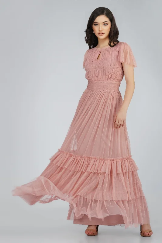 Scarf - Accented Casual Dresses for Added Style​ Diva Tulle Maxi Dress in Mink
