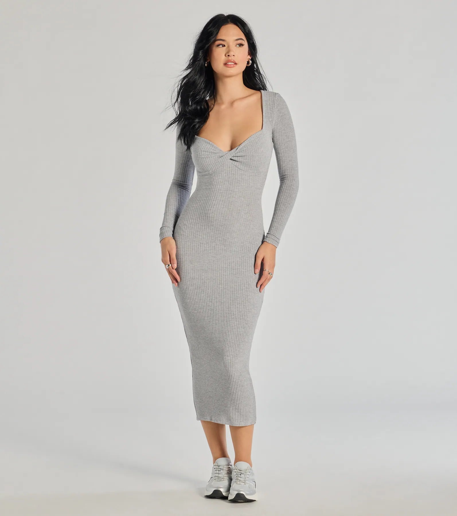 Leather - Look Casual Dresses for a Tough Style Sculpted Chic Ribbed Knit Midi Dress Leather - Look Casual Dresses for a Tough Style Sculpted Chic Ribbed Knit Midi Dress