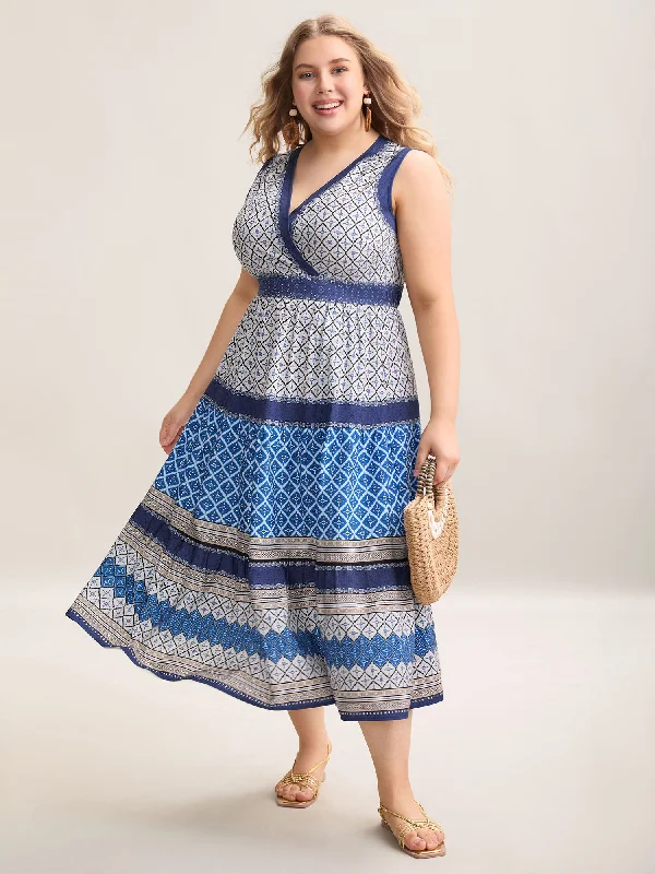 Machine - Washable Casual Dresses for Hassle - Free Care Boho Pattern Spliced Sleeveless Midi Dress Machine - Washable Casual Dresses for Hassle - Free Care Boho Pattern Spliced Sleeveless Midi Dress