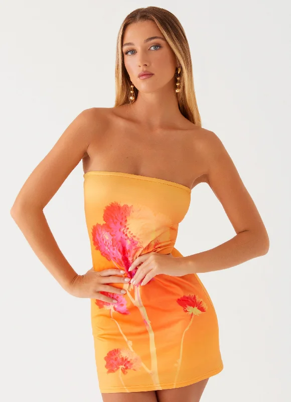 Two - Piece Casual Dresses for a Modular Look​ Caroline Mini Dress - Orange Floral