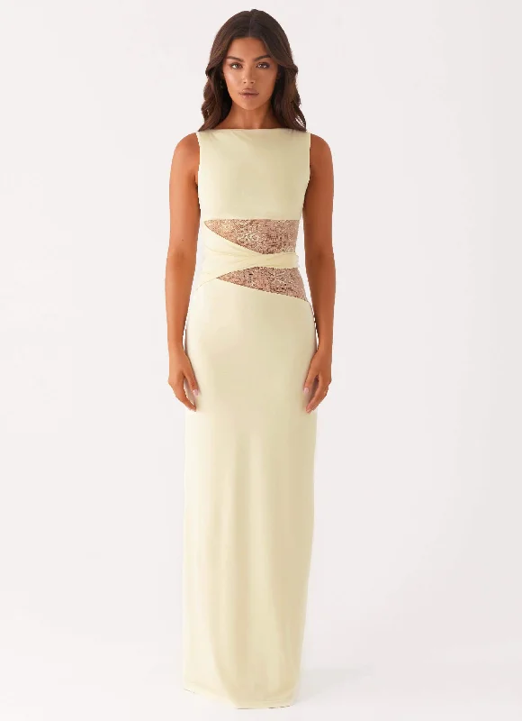 Embroidered Casual Dresses with Intricate Designs​ Karma Maxi Dress - Yellow