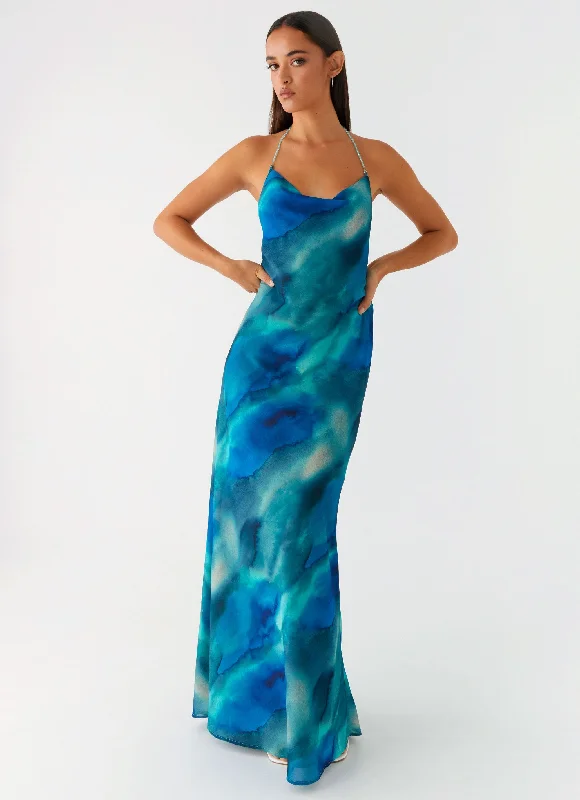 Post - Partum Casual Dresses for New Moms​ Journey Maxi Dress - Blue Tie Dye