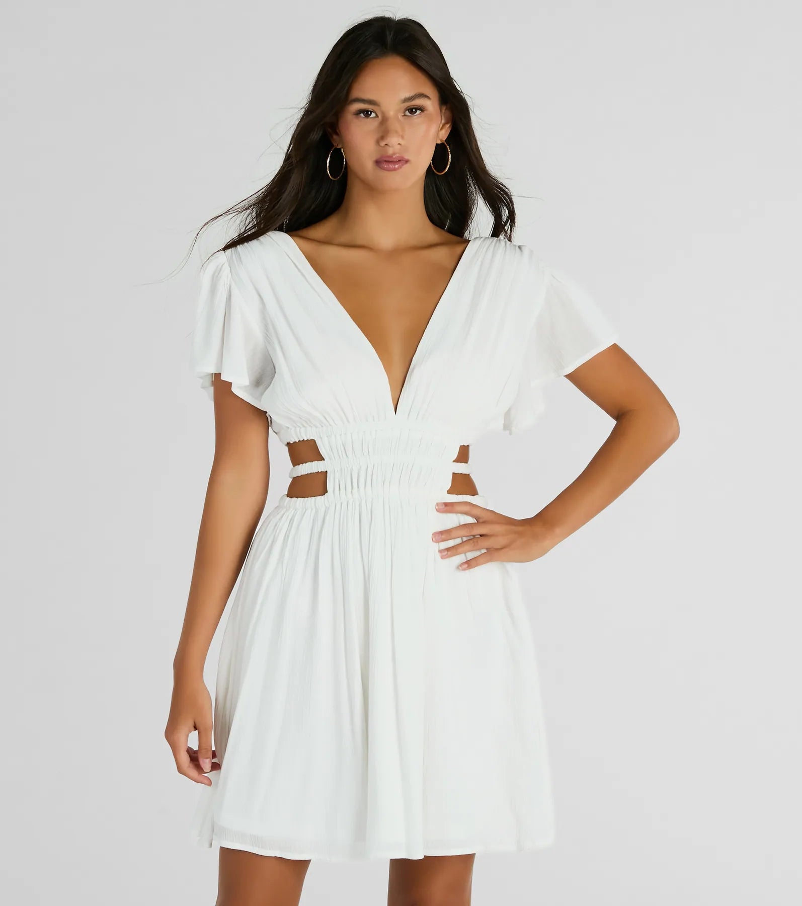 Embroidered Casual Dresses with Intricate Designs Spice Things Up V-Neck Cutout Skater Dress Embroidered Casual Dresses with Intricate Designs Spice Things Up V-Neck Cutout Skater Dress