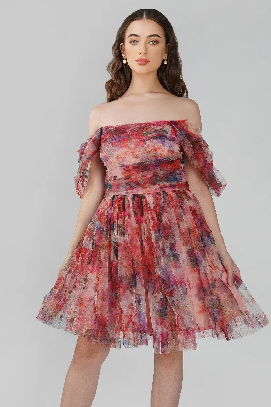 Upcycled Casual Dresses for an Eco - Conscious Choice Sydney Mixed Floral Tulle Mini Dress Upcycled Casual Dresses for an Eco - Conscious Choice Sydney Mixed Floral Tulle Mini Dress