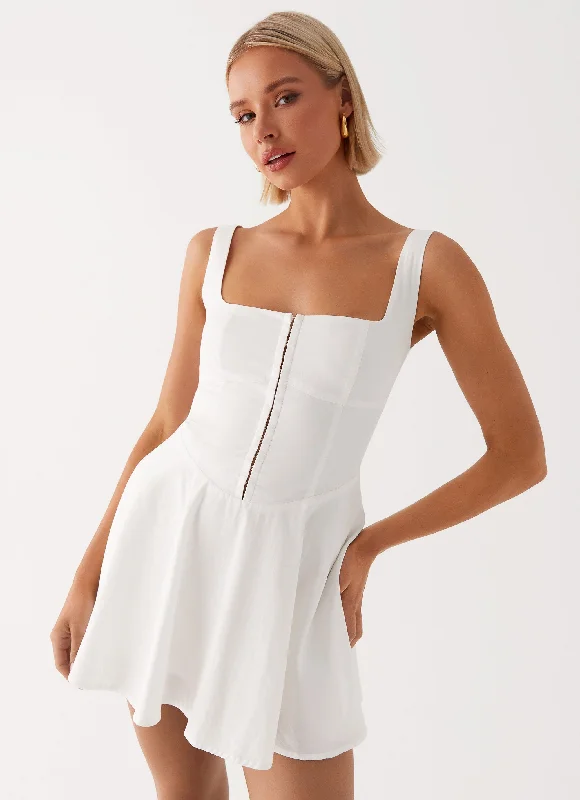 Faux Fur - Lined Casual Dresses for Winter Warmth​ The Isle Mini Dress - White