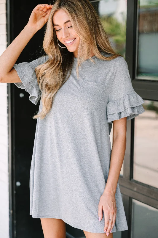 Plus - Size Casual Dresses for a Comfortable Fit Run With It Heather Grey T-shirt Dress Plus - Size Casual Dresses for a Comfortable Fit Run With It Heather Grey T-shirt Dress
