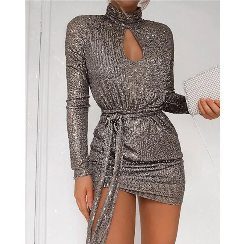 Mini dresses with polka dot patterns FashionSierra - Women Sequined Keyhole Tie Waist Dress Club Wear Party Mini Dress Asymmetric Sexy Bodycon Mini Vestidos Mini dresses with polka dot patterns FashionSierra - Women Sequined Keyhole Tie Waist Dress Club Wear Party Mini Dress Asymmetric Sexy Bodycon Mini Vestidos