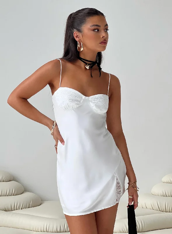 Velvet mini dresses for autumn weddings Tressa Mini Dress White