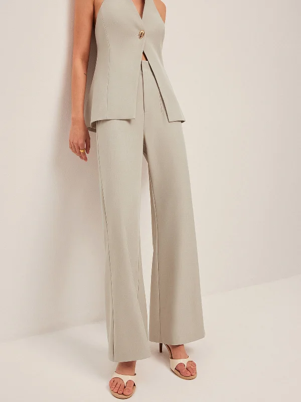 Sleeveless Casual Dresses for Warm Weather​ Wide-Leg Midi-Waisted Pants