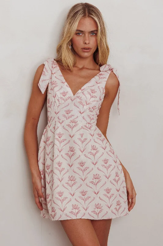 Custom - Made Casual Dresses for a Personalized Fit Glam Up Tied Shoulder Mini Dress Beige Custom - Made Casual Dresses for a Personalized Fit Glam Up Tied Shoulder Mini Dress Beige