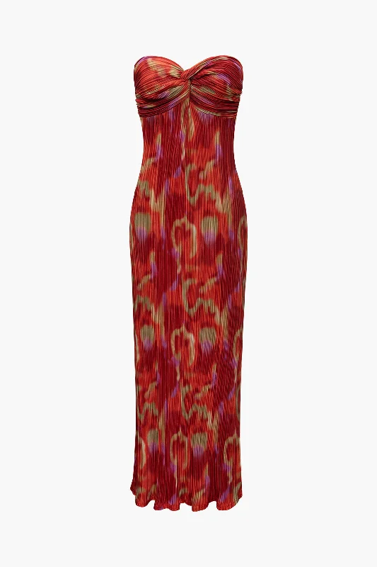 DIY - Inspired Casual Dresses with Customizable Elements Abstract Print Plisse Strapless Maxi Dress DIY - Inspired Casual Dresses with Customizable Elements Abstract Print Plisse Strapless Maxi Dress