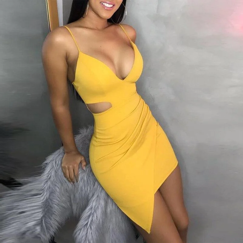 Mini dresses with empire waists for a flattering fit FashionSierra - Front cut out bodycon dress women spaghetti strap dresses summer night club party dress bandage beach vestidos mujer Mini dresses with empire waists for a flattering fit FashionSierra - Front cut out bodycon dress women spaghetti strap dresses summer night club party dress bandage beach vestidos mujer