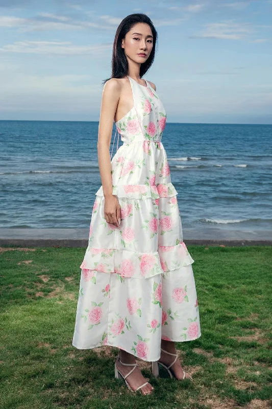 Belted Casual Dresses to Define the Waist Yvonne Fit and Flare Halter Neck Taffeta Ankle Length Dress Belted Casual Dresses to Define the Waist Yvonne Fit and Flare Halter Neck Taffeta Ankle Length Dress