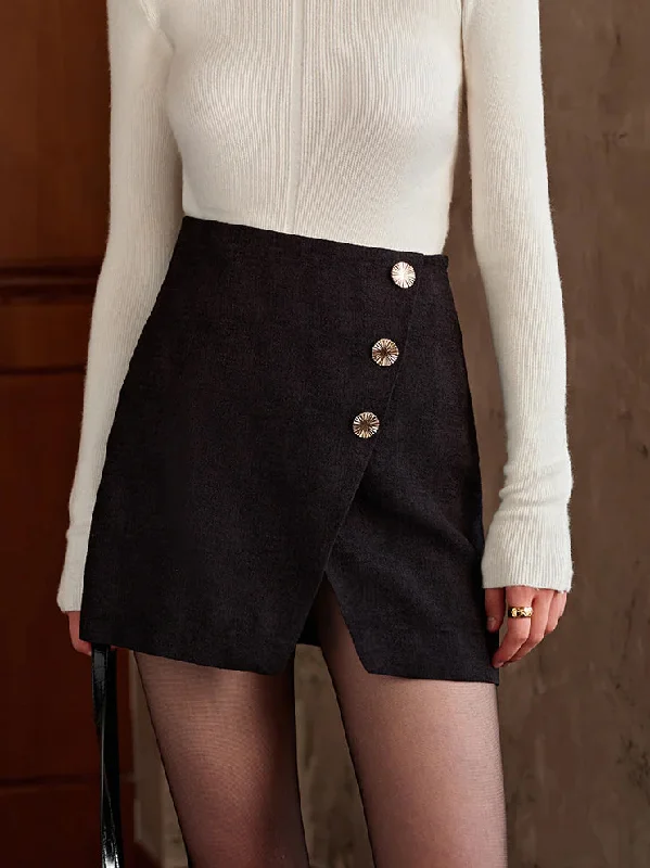 Tie - Waist Casual Dresses for Adjustable Fit​ Asymmetrical Split Mini Skirt