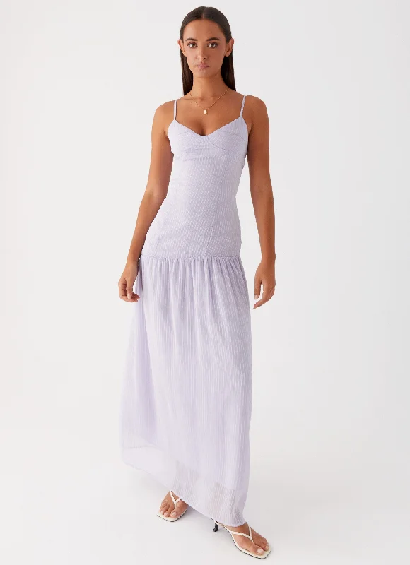 Pleated Casual Dresses for a Structured Look​ Shania Maxi Dress - Lavender