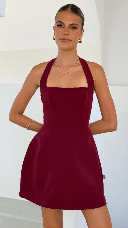 Mini dresses with polka dot patterns Mady Mini Dress - Wine