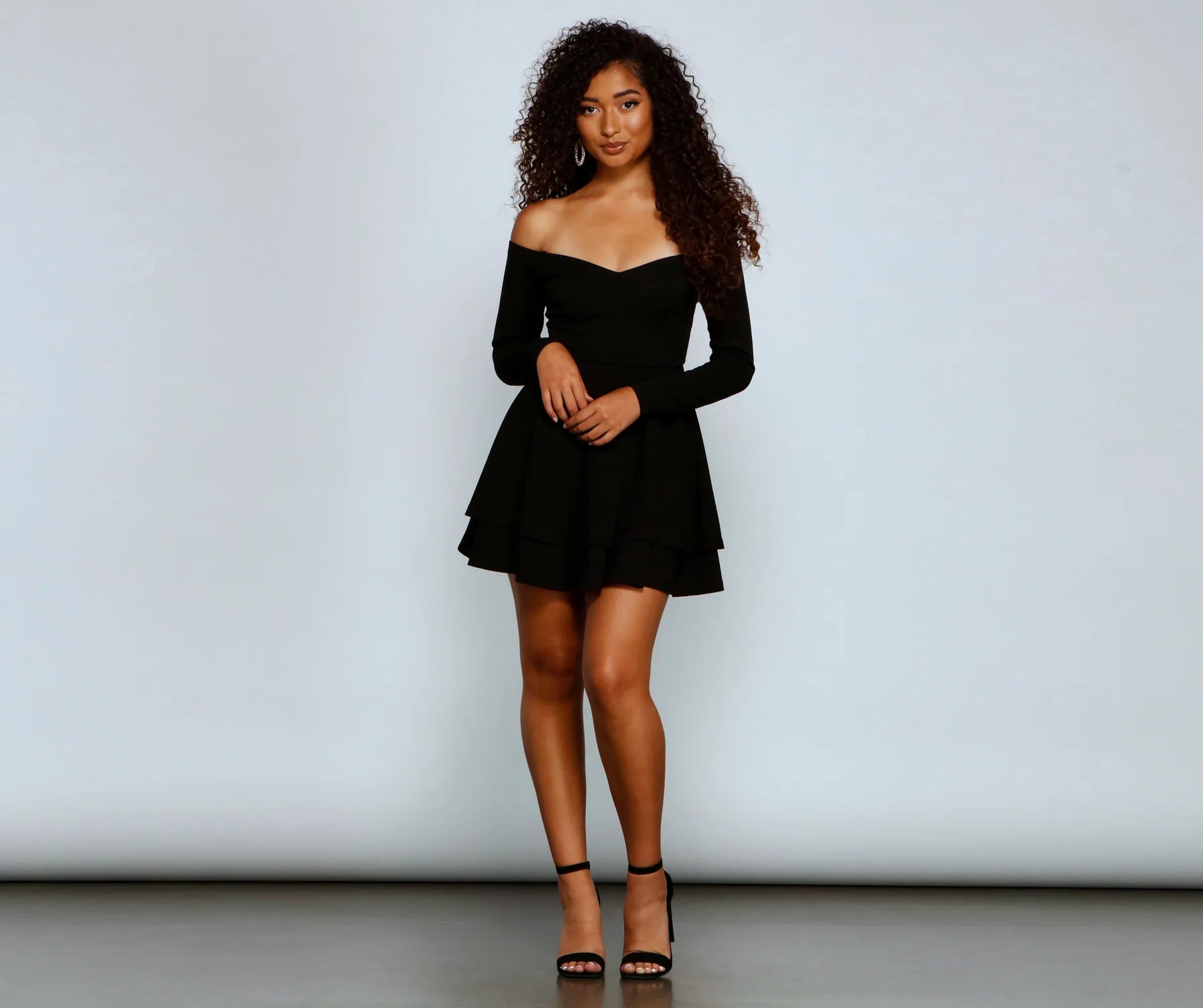Animal print mini dresses for a bold statement Double The Glam Crepe Skater Dress