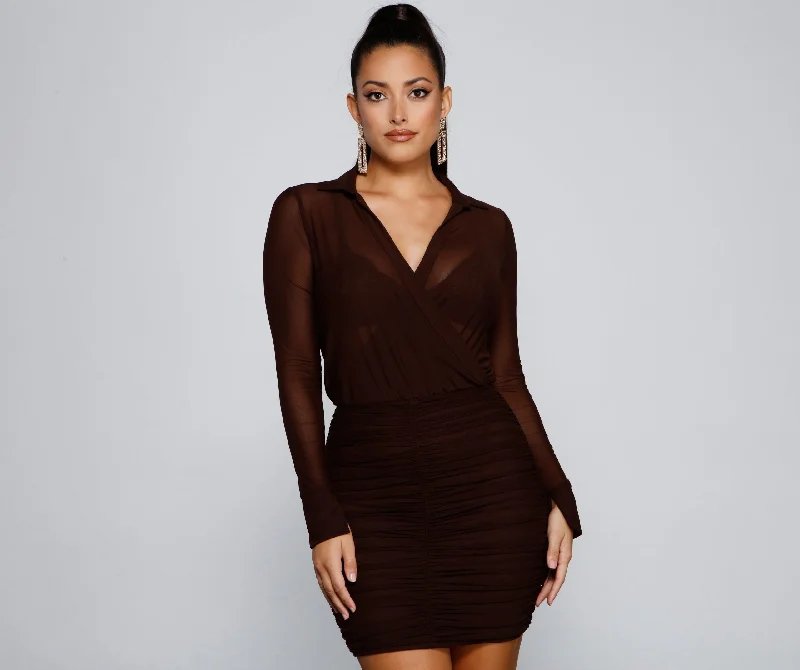 Mini dresses with side slits for a sexy appeal Ready For My Close Up Ruched Mini Dress Mini dresses with side slits for a sexy appeal Ready For My Close Up Ruched Mini Dress
