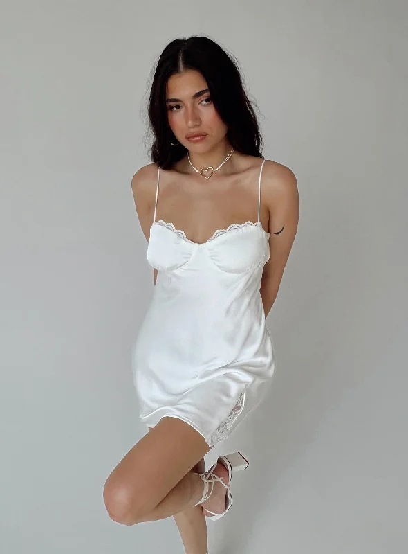 Mini dresses with tassel accents for a fun touch Snowbird Mini Dress White Petite