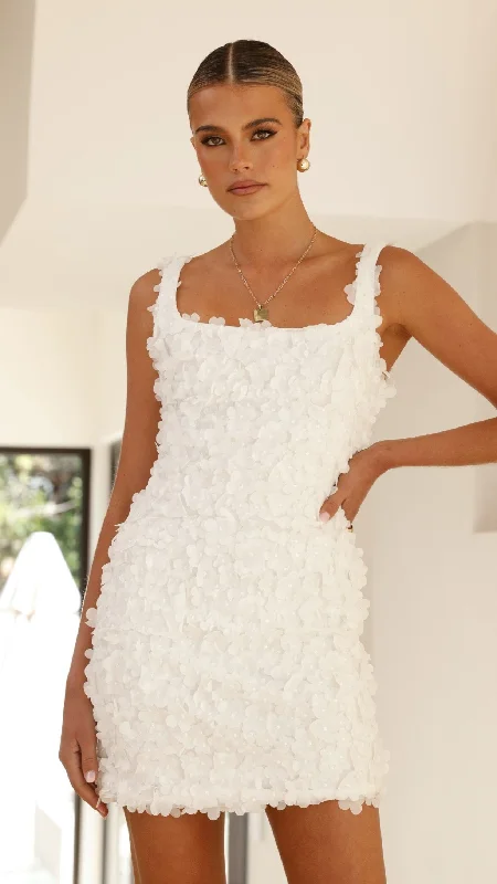 Mini dresses with high - low hems for a modern twist Allegra Mini Dress - White Floral Mini dresses with high - low hems for a modern twist Allegra Mini Dress - White Floral