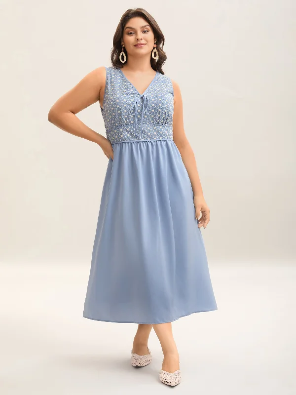 Cotton - Linen Blend Casual Dresses​ Textured Cinched-Waist Pockets Maxi Dress