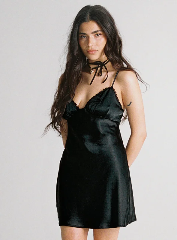 Sheer mini dresses with lace inserts Roman Mini Dress Black Petite