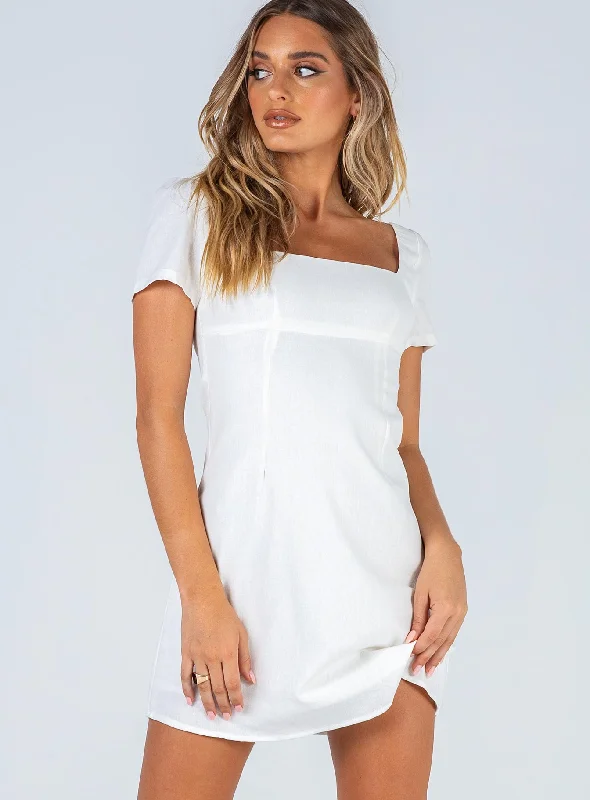 Tie - Dye Casual Dresses for a Retro Style​ Hastings Mini Dress White