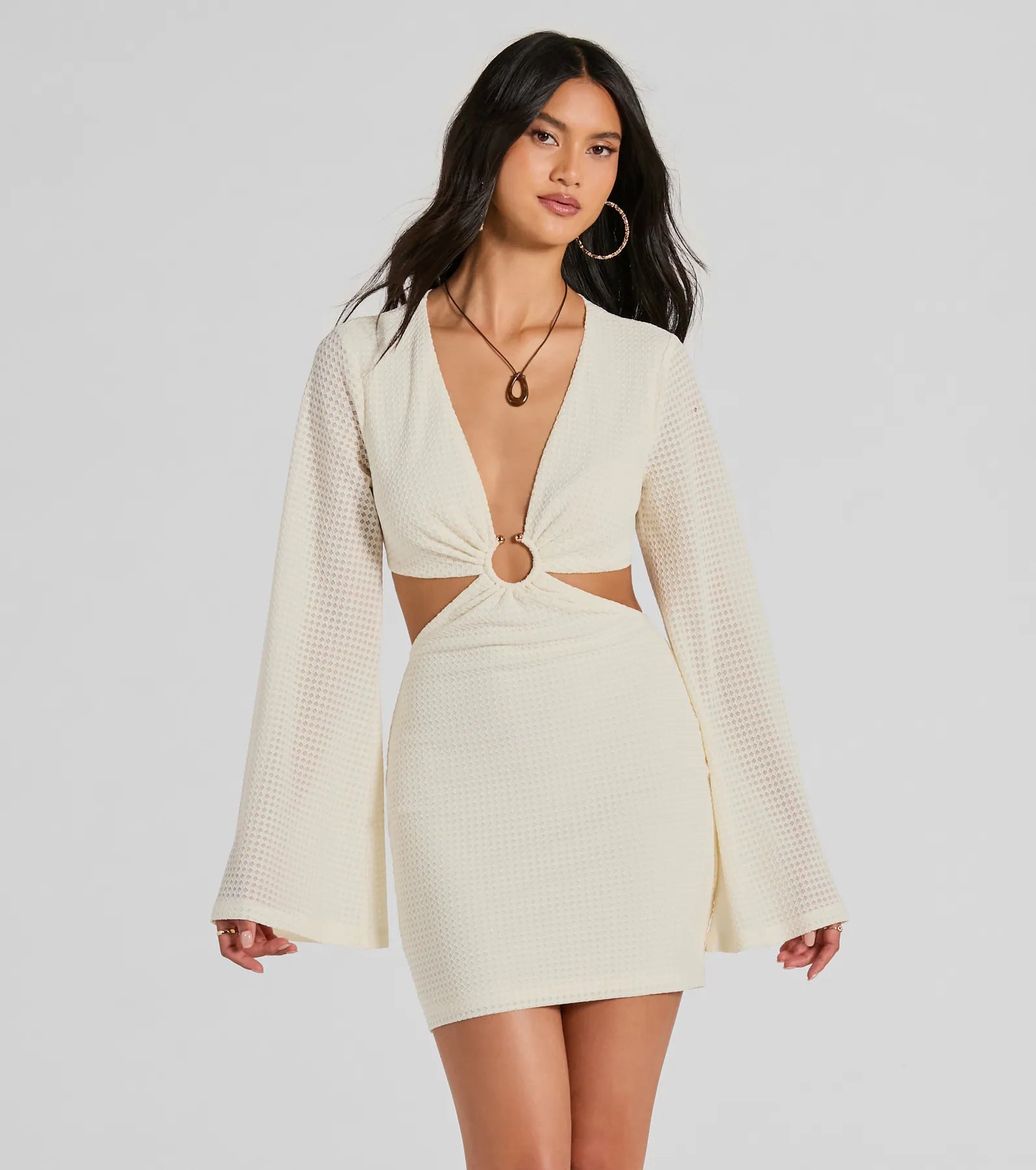 Weekend - Wear Casual Dresses for a Laid - Back Look Perfect Vacation Long Sleeve V-Neck Cutout Mini Dress Weekend - Wear Casual Dresses for a Laid - Back Look Perfect Vacation Long Sleeve V-Neck Cutout Mini Dress