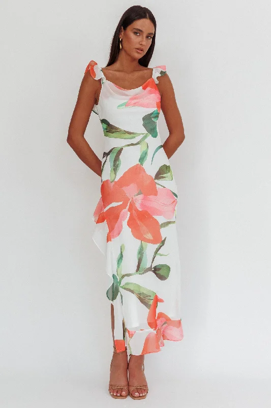 Stretchable Casual Dresses for a Flexible Fit​ Loula Ruffle Strap Maxi Dress Floral Red