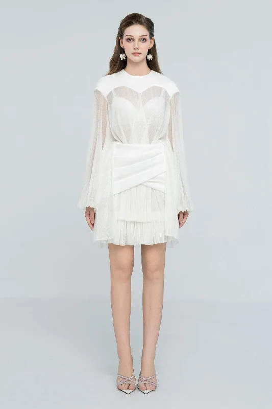Pleated Casual Dresses for a Structured Look Sevyn Crossover Ruffle Layer Chanel Mini Dress Pleated Casual Dresses for a Structured Look Sevyn Crossover Ruffle Layer Chanel Mini Dress