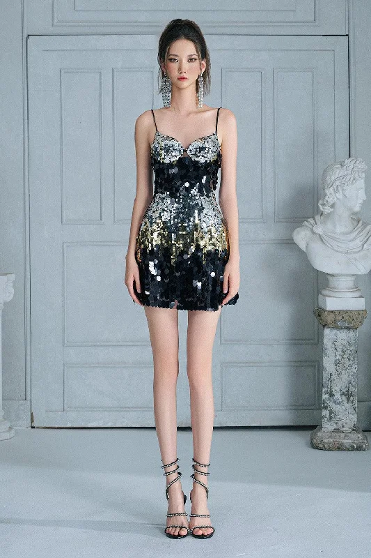 Outdoor Event Casual Dresses in Durable Fabrics Ruby A-line Spaghetti Strap Sequin Mini Dress Outdoor Event Casual Dresses in Durable Fabrics Ruby A-line Spaghetti Strap Sequin Mini Dress