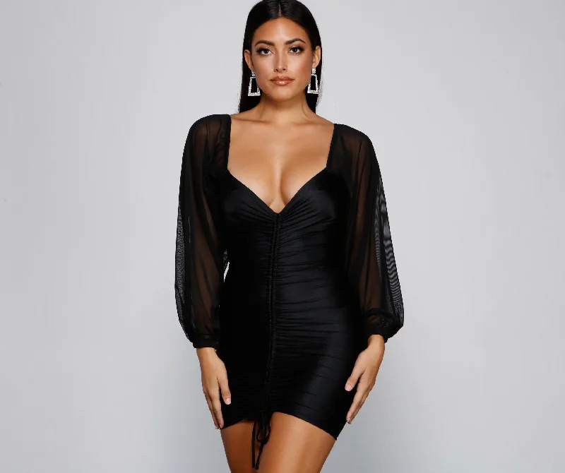 Mini dresses with high - low hems for a modern twist Cinched And Chic Ruched Mini Dress Mini dresses with high - low hems for a modern twist Cinched And Chic Ruched Mini Dress