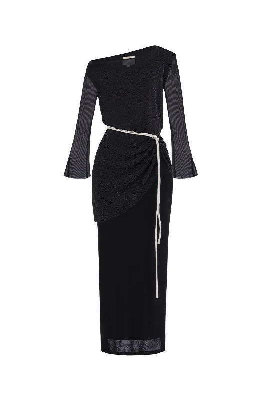 Concert - Wear Casual Dresses with a Fun Style Dinh Tran Sheath Asymmetric Shoulder Spandex Maxi Dress Concert - Wear Casual Dresses with a Fun Style Dinh Tran Sheath Asymmetric Shoulder Spandex Maxi Dress