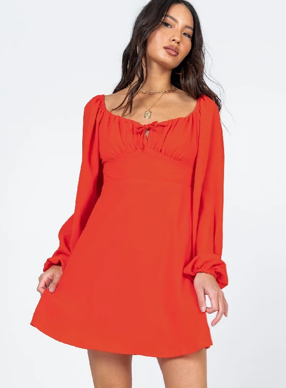 Geometric - Patterned Casual Dresses for a Modern Style​ Yolanda Mini Dress Red