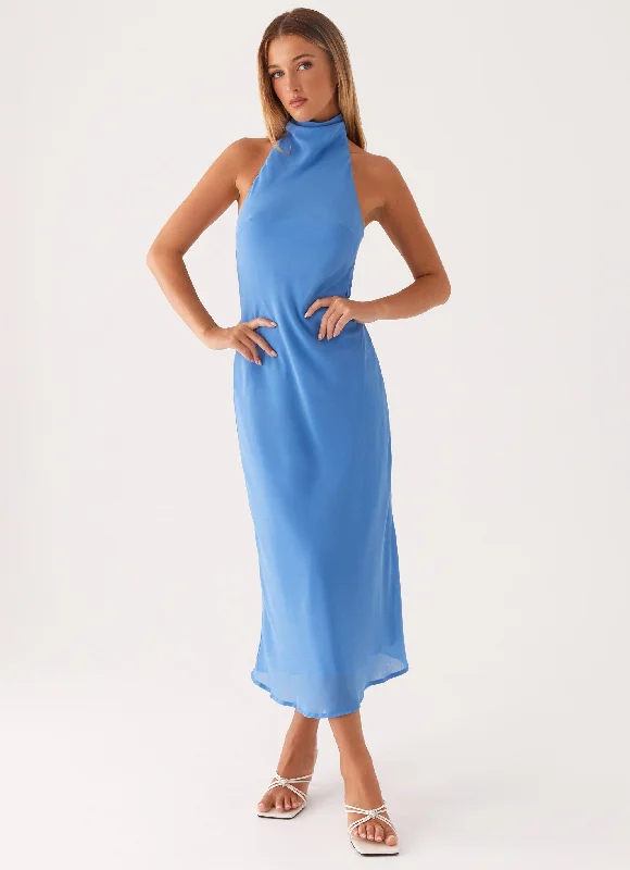 Geometric - Patterned Casual Dresses for a Modern Style​ Shelly Midi Dress - Azure