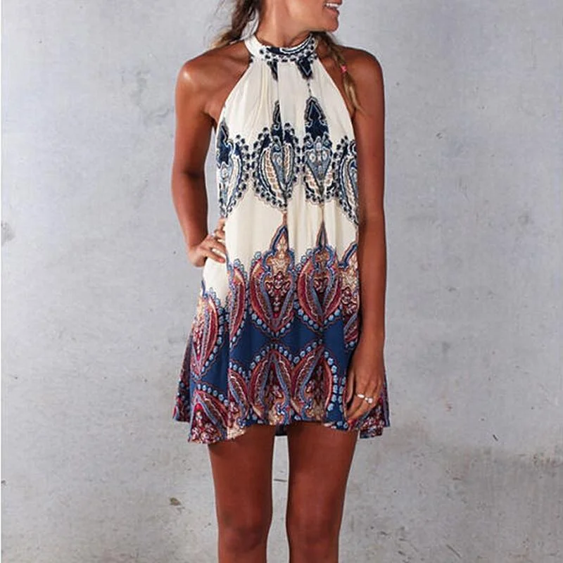 Mini dresses with belted waists for a defined silhouette FashionSierra - Women Strappy Dress Bohemian Sleeveless Loose Straight Printing Ladies Mini Dresses Summer Sundress Vacation Clothes Mini dresses with belted waists for a defined silhouette FashionSierra - Women Strappy Dress Bohemian Sleeveless Loose Straight Printing Ladies Mini Dresses Summer Sundress Vacation Clothes