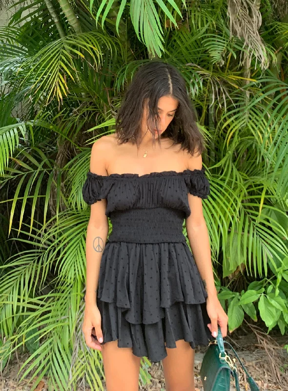 Lace - Trimmed Casual Dresses for a Delicate Touch​ The Love Galore Romper Black