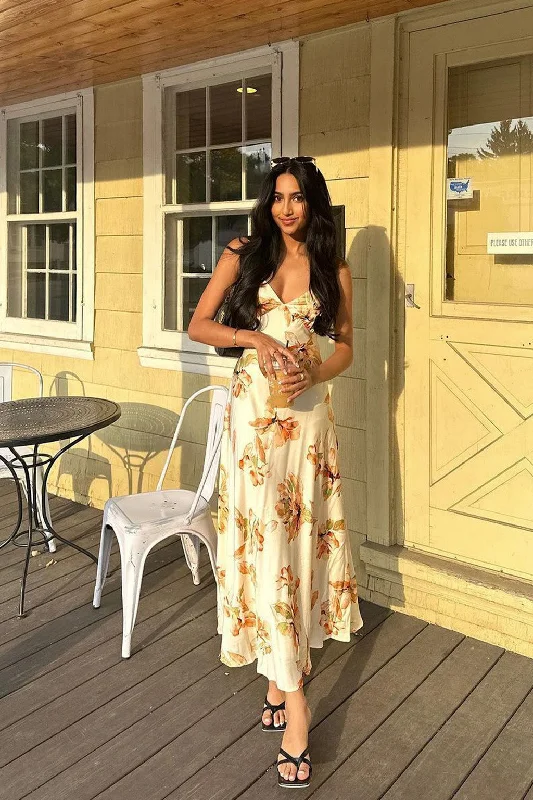 Brand - Specific Casual Dresses from Popular Labels​ Palma Cream Floral Maxi Dress