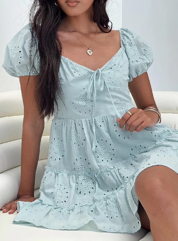 Mini dresses with one - shoulder designs Lavine Mini Dress Blue