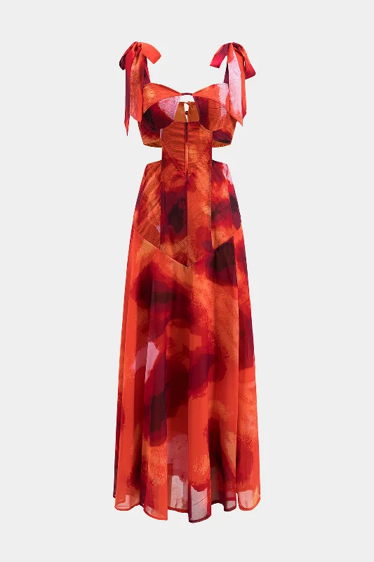 Midi Casual Dresses in Trendy Patterns Abstract Print Tie-Up Tank Sleeveless Midi Dress Midi Casual Dresses in Trendy Patterns Abstract Print Tie-Up Tank Sleeveless Midi Dress