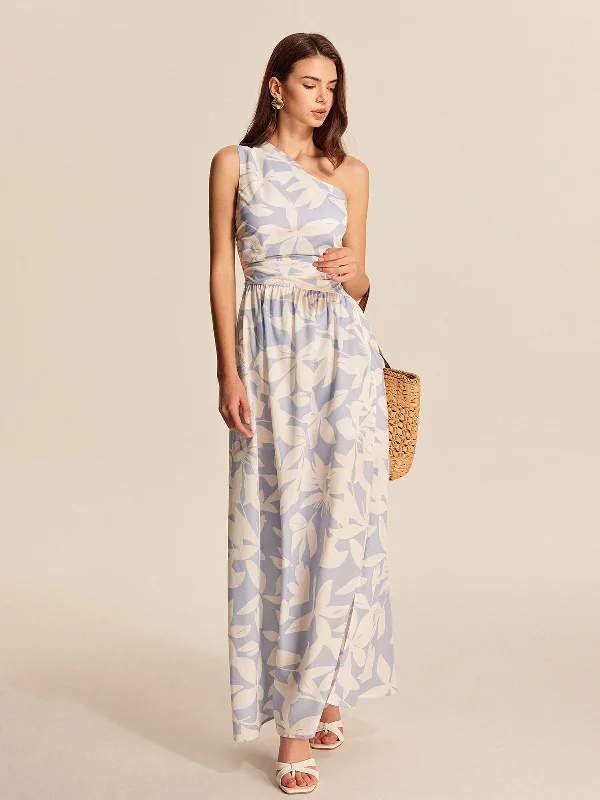 Picnic - Ready Casual Dresses in Bright Colors​ One-Shoulder Floral Dress