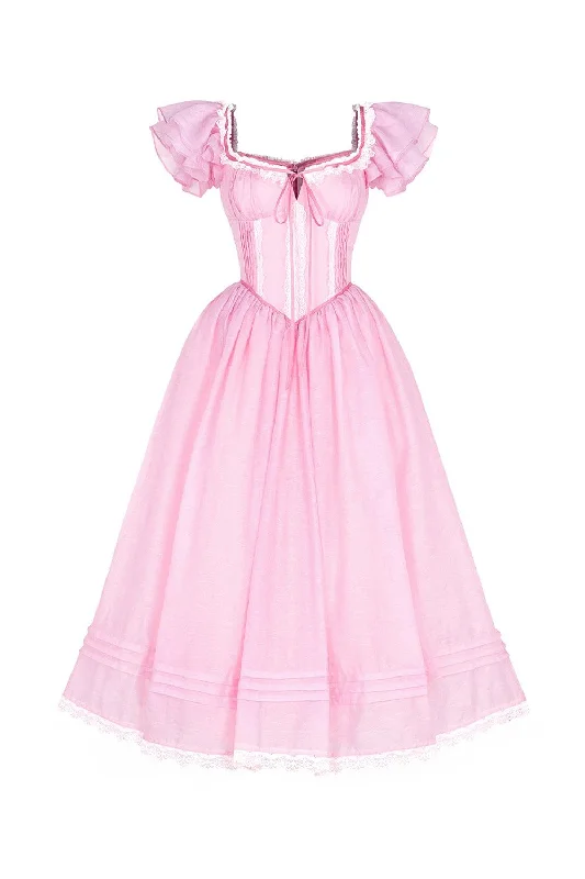 Two - Piece Casual Dresses for a Modular Look Camellia Fit and Flare Flutter Sleeved Mesh Silk Midi Dress Two - Piece Casual Dresses for a Modular Look Camellia Fit and Flare Flutter Sleeved Mesh Silk Midi Dress