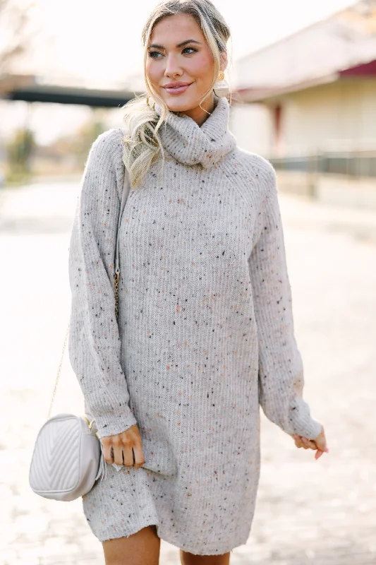 Scarf - Accented Casual Dresses for Added Style Feeling It Taupe Brown Sweater Dress Scarf - Accented Casual Dresses for Added Style Feeling It Taupe Brown Sweater Dress